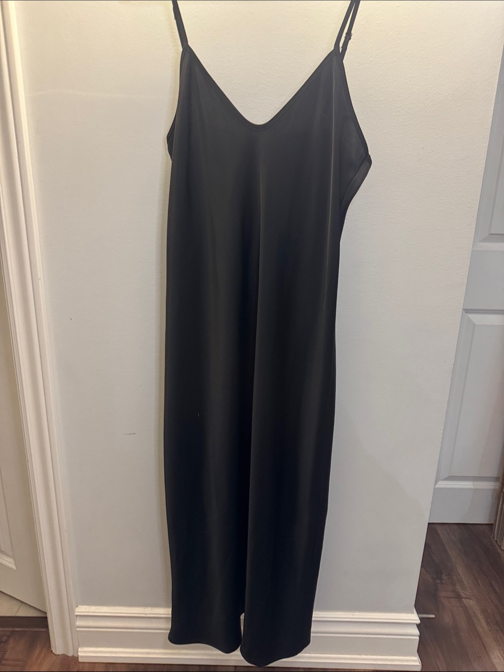 Banana Republic Black Satin Maxi Slip Dress